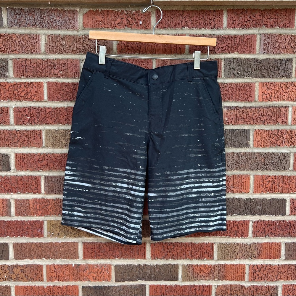 Art Class Black and Gray Striped Swim Trunks